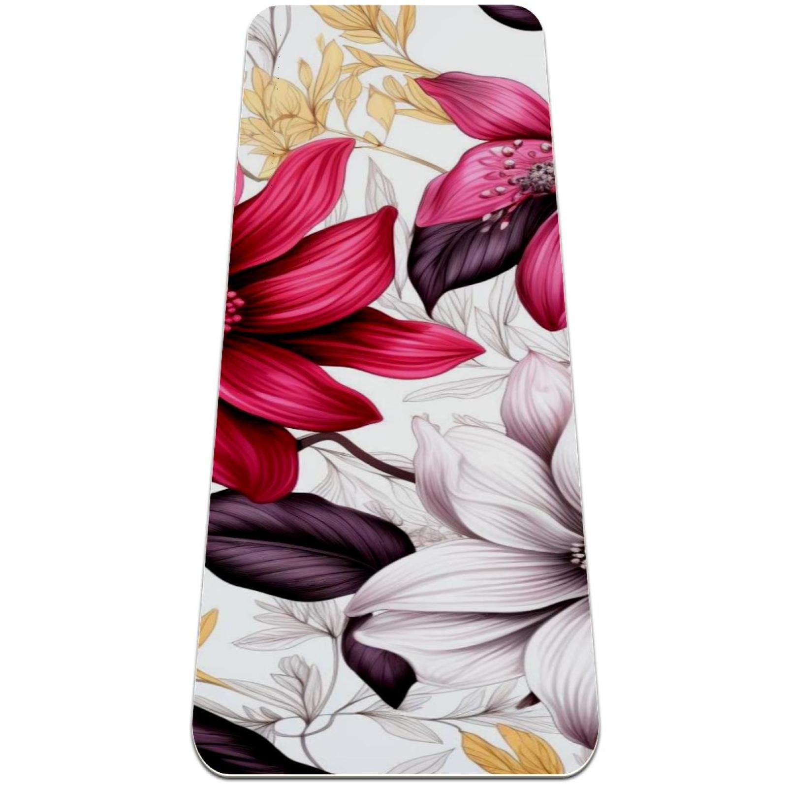 Ink plants TPE Exercise Mat for Yoga Pilates, Workout Mat for Home and