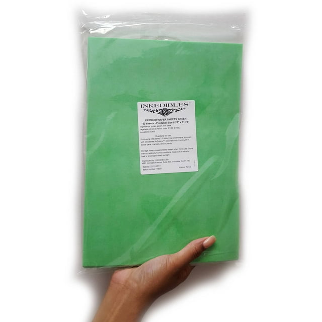 InkEdibles Premium Wafer Sheets, 50Pack, Green
