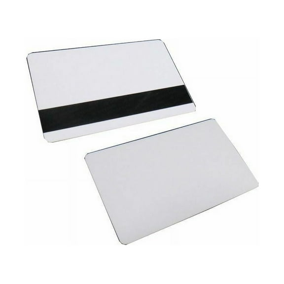 InkJetSuperStore CR80 Magnetic Stripe PVC Plastic ID Card Badge, White, 50 Pack