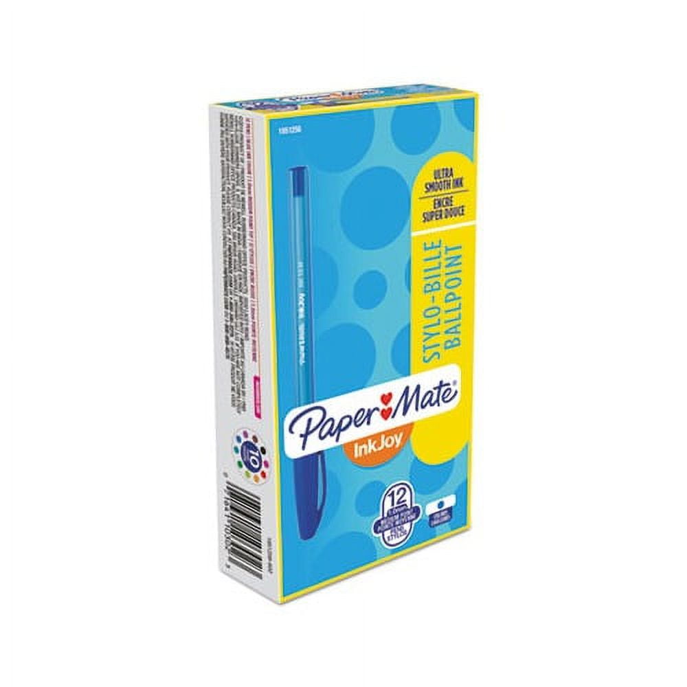 InkJoy 100 Stick Ballpoint Pen Medium 1mm, Blue Ink/Barrel, Dozen