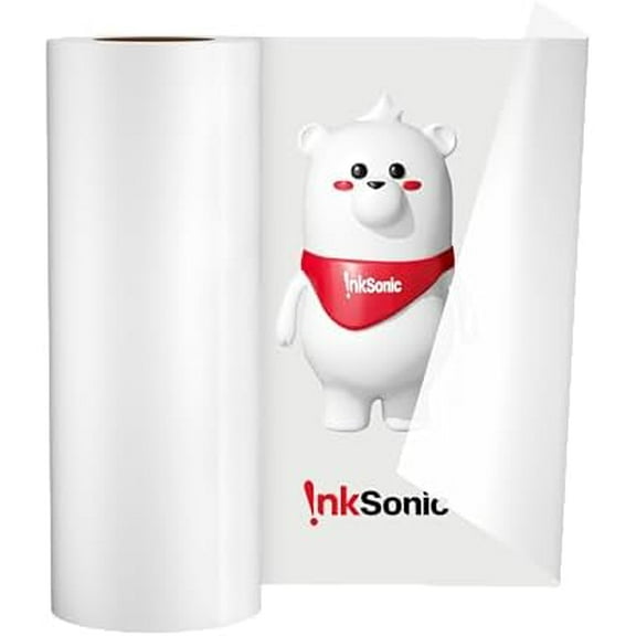 InkSonic 8 inch DTF Transfer Film Roll, 8.27"*328ft A4 DTF Transfer Paper for Direct Transfer Film Printer, Single Sided Coated with Anti-Static Layer, Matte, Cold Peel Compatible