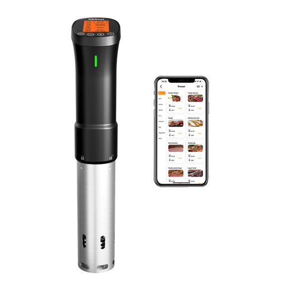 InkSous WIFI 2.4G Sous Vide Cooker 1000W Immersion Circulator with APP 14 Recipes,Alarm,Calibration & Timer, 3D Water Fast Heating Ultra-Quiet Sous Vide Machine Y101