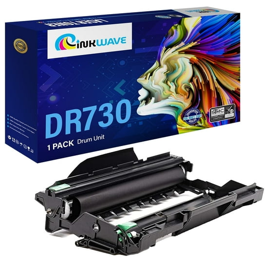 InkWave Compatible Drum Unit Replacement for Brother DR730 / DR-730 (Black, 1 Drum)