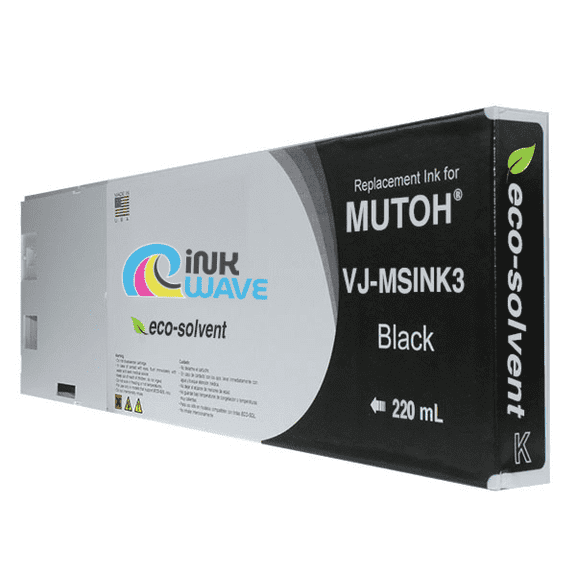 InkWave Compatible Replacement Ink Cartridge for Mutoh VJ-MSINK3 220 mL - 440 mL - Black