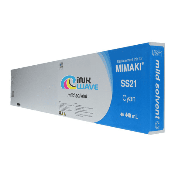 InkWave Compatible Replacement Ink Cartridges for Mimaki SS21, 220 mL - 440 mL - Cyan