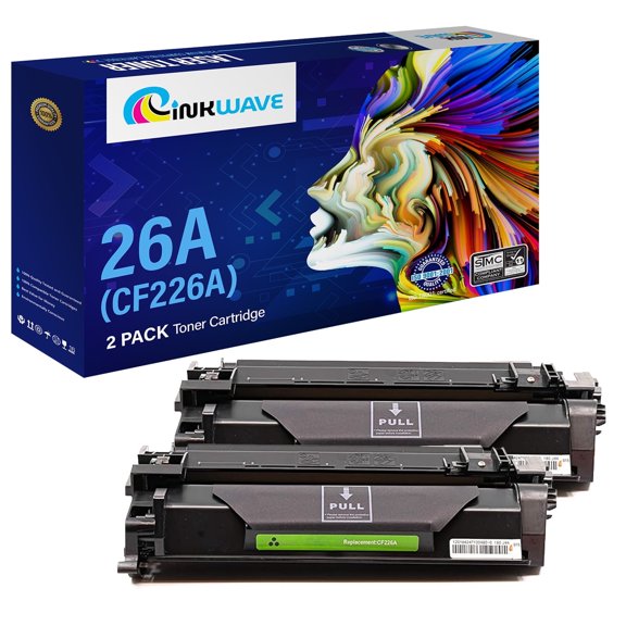 InkWave Compatible Toner Cartridge Replacement for HP 26A / CF226A (Black,2 Pack)