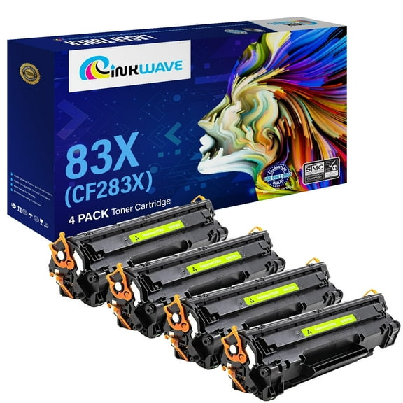 InkWave Compatible Toner Cartridge Replacement for HP 83X / CF283X (Black,4 Pack)