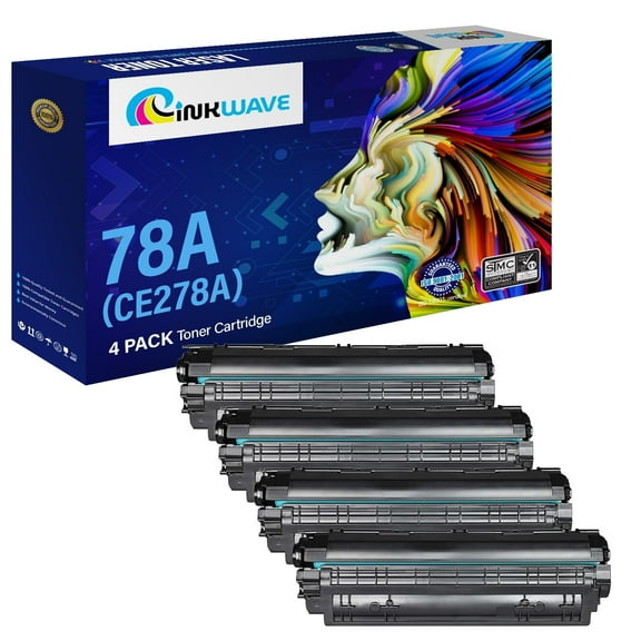 InkWave Compatible Toner Cartridge Replacement for HP CE278A (Black, 4 Pack)