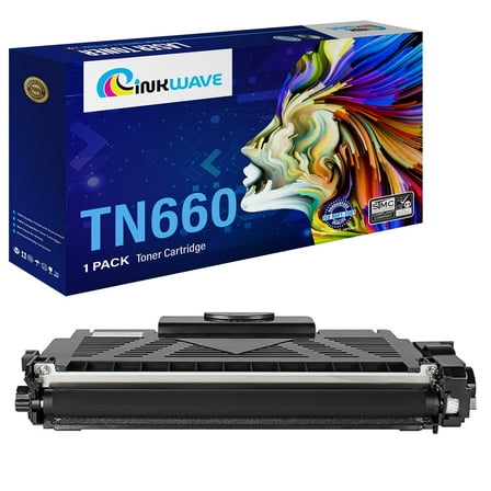 InkWave TN660 Toner Replacement Printer Cartridge for Brother, Black - 1 Pack