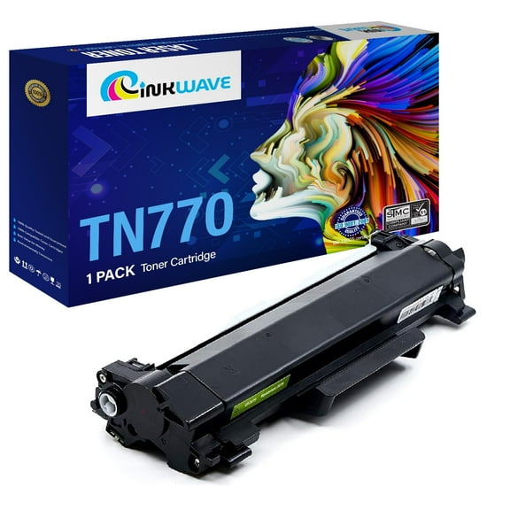 InkWave TN770 Toner Replacement Printer Cartridge for Brother, Black - 1 Pack