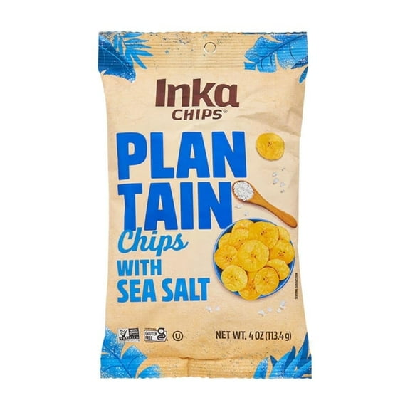 InkaCrops Plantain Chips Sea Salt - 4 oz Pack of 2