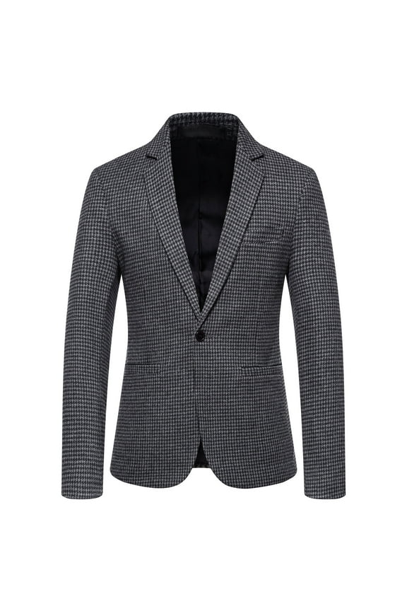 Men Single Breasted Fashion Suit Business Casual Suit Wool Suit Coat