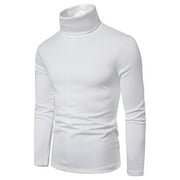 Inkach Men Solid Turtleneck Casual Slim Fit Pullover Warm T-Shirt Bottoming Shirt