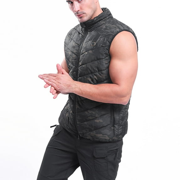 Inkach Mens Camouflage Outdoor Sports Usb 3-Speed Temperature Control Warm Back Heating Vest