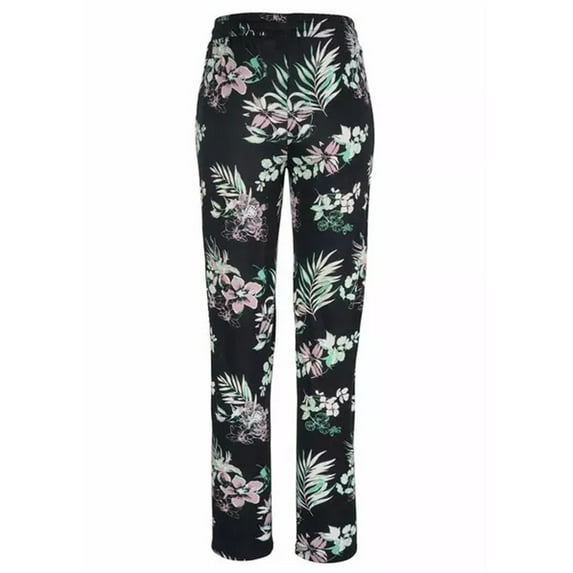 Inkach Women High Waist Pants Pockets Drawstring Vacation Casual Print Long Pants