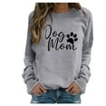 thumbnail image 1 of Inkach Women Long Sleeve Dog Paw Print O-Neck Tops Shirt Blouse Pullover, 1 of 1