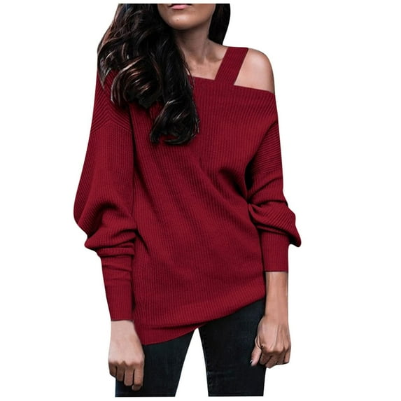 Inkach Women Long Sleeve Strappy Cold Shoulder T-Shirt Tops O-Neck Tunic Blouses