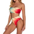 thumbnail image 1 of Inkach Women'S New Print Color Tube Top Strappy Bikini Swimsuit, 1 of 4