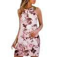 thumbnail image 1 of Inkach Women'S Summer Casual Fashion Metal Hanging Neck Print Sleeveless Dress, 1 of 4