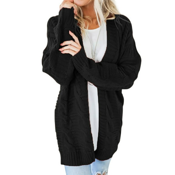 Inkach Women Soild Knit Cardigans Loose Slouchy Oversized Wrap Chunky Sweaters Coat
