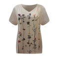 thumbnail image 1 of Inkach Women Summer Flower Print Short Sleeve O-Neck Loose T-Shirt Blouse Tops, 1 of 2