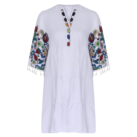 Inkach Womens Fashion Summer Floral Casual Loose Print Color Tank Top Skirt Dress