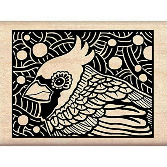 Inkadinkado Cardinal Woodcut Wood Stamp