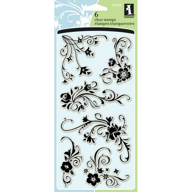 Inkadinkado Clear Stamps 4"X8"Floral Flourishes, Pk 1, Inkadinkado