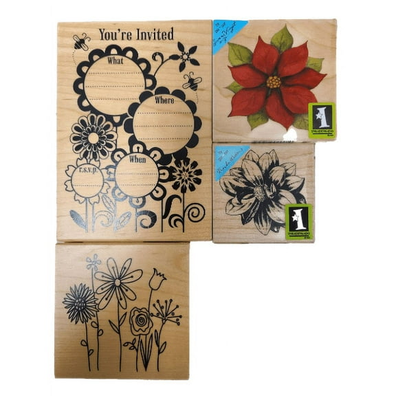 Inkadinkado Floral Stamper Set 4 Pieces