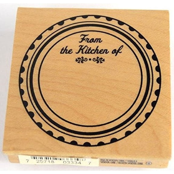 Inkadinkado From the Kitchen of Canning Lid Jar Topper Tag Wooden Rubber Stamp