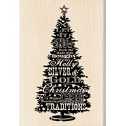 Inkadinkado Holiday Tree Wordplay Wood Stamp