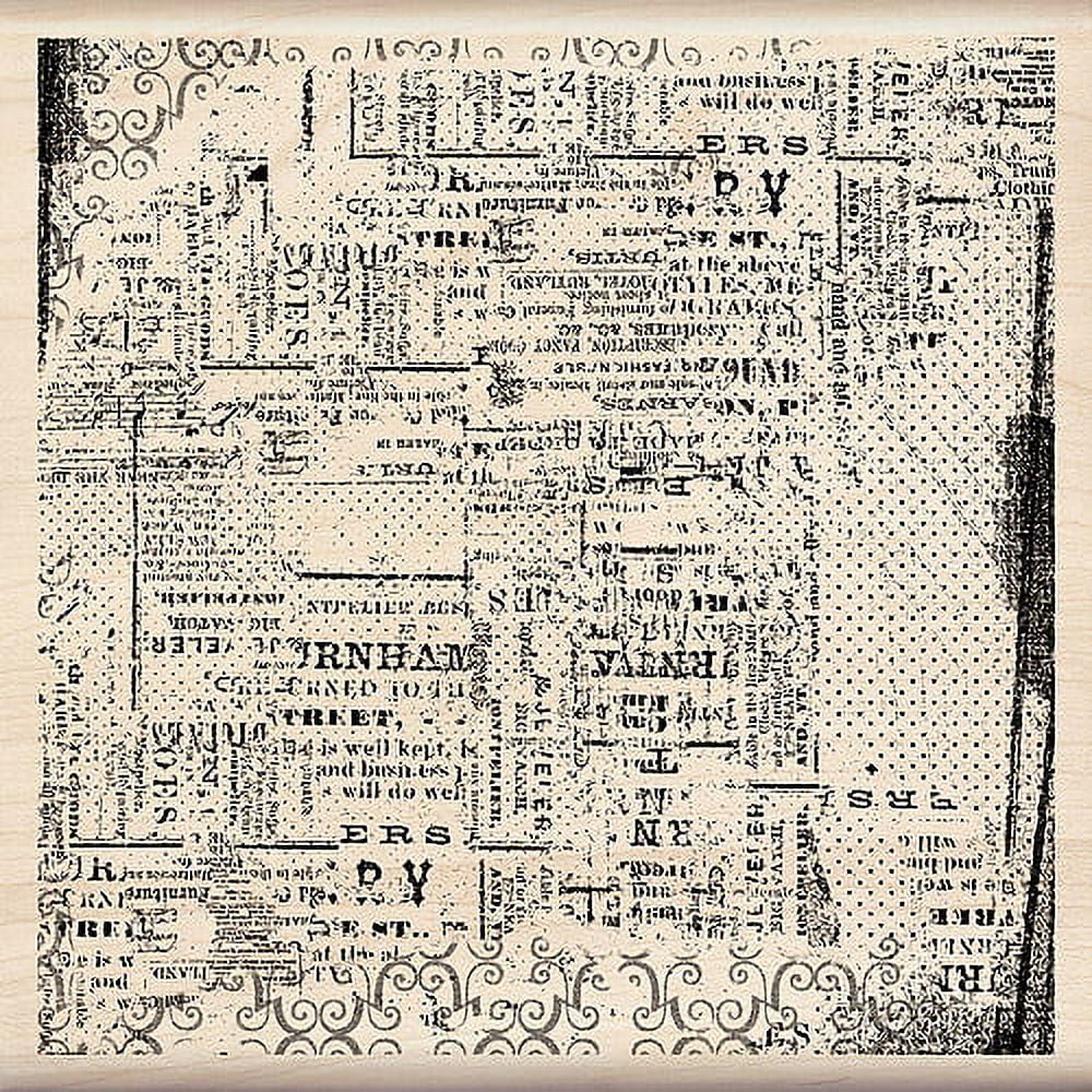 Inkadinkado I6000677 Inkadinkado Mounted Rubber Stamp-News Print 4. 5 inch x 4. 5 inch