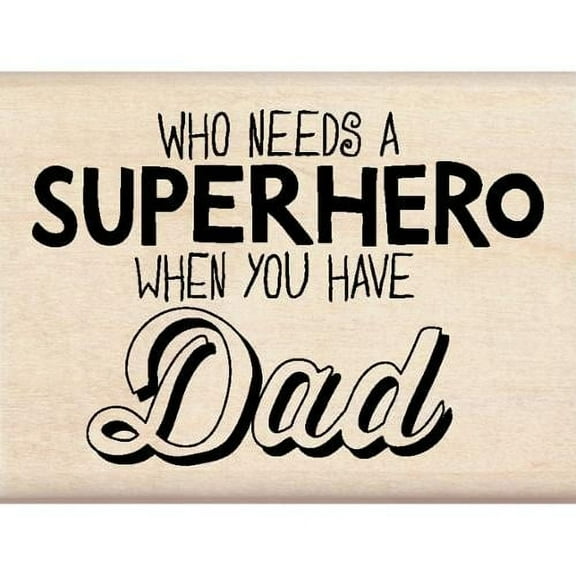 Inkadinkado 2.25" x 3" Super Hero Dad Mounted Rubber Stamp