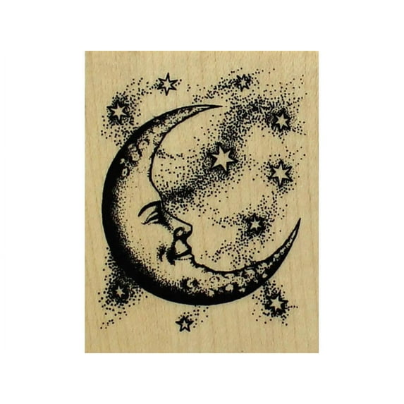 Inkadinkado Wood Stamp Crescent Moon