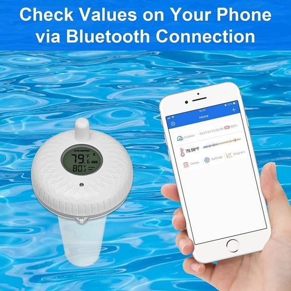 Inkbird Bluetooth Pool Thermometer Updated Version IBS-P01B Floating Water Thermometer for Pools, Instant Read & High Accuracy,IPX7 Waterproof