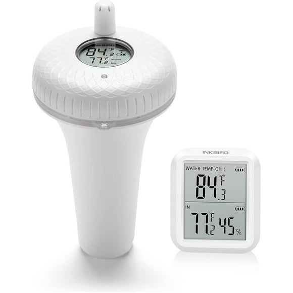 Inkbird IBS-P0R wireless Pool Thermometer & Receiver Set, Floating Thermometer with Easy Read Display, 300ft Remote Range and IPX7 Waterproof for Swimming Pool, Hot Tub, Spa, Hot Spring, and Bath