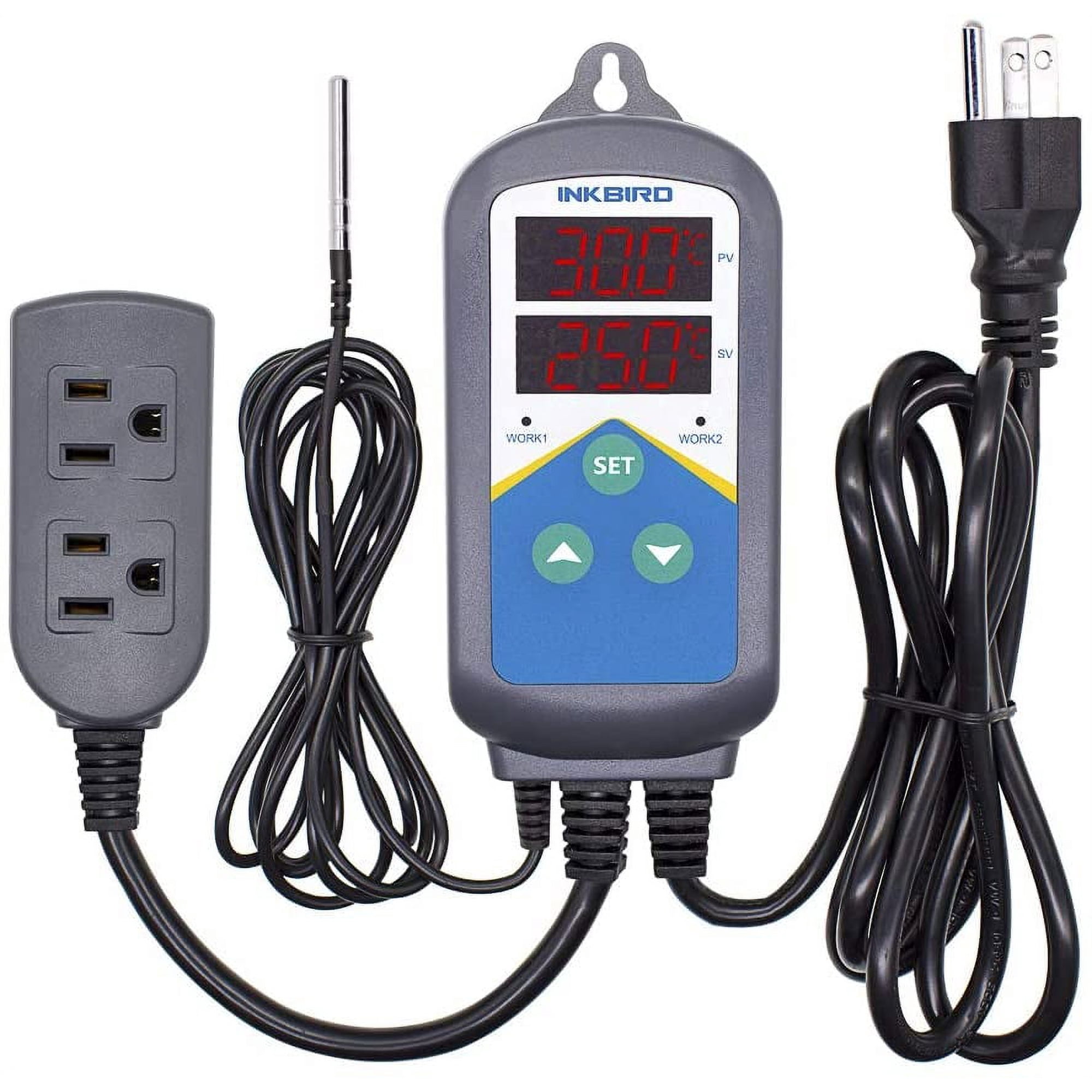 Inkbird ITC-306T Digital Temperature Probe Controller Thermostat Timer AC  110V 1200W Only Heating Plug Time Switch Reptile Breeding Heater Planting  Greenhouse No Cooling Control - Walmart.com