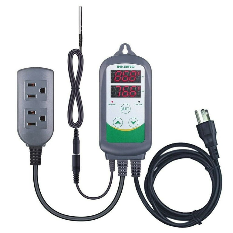 Inkbird ITC-308S Dual Stage Temperature Controller Heating and Cooling and NTC Probe, Size: ITC-308S+NTC Probe