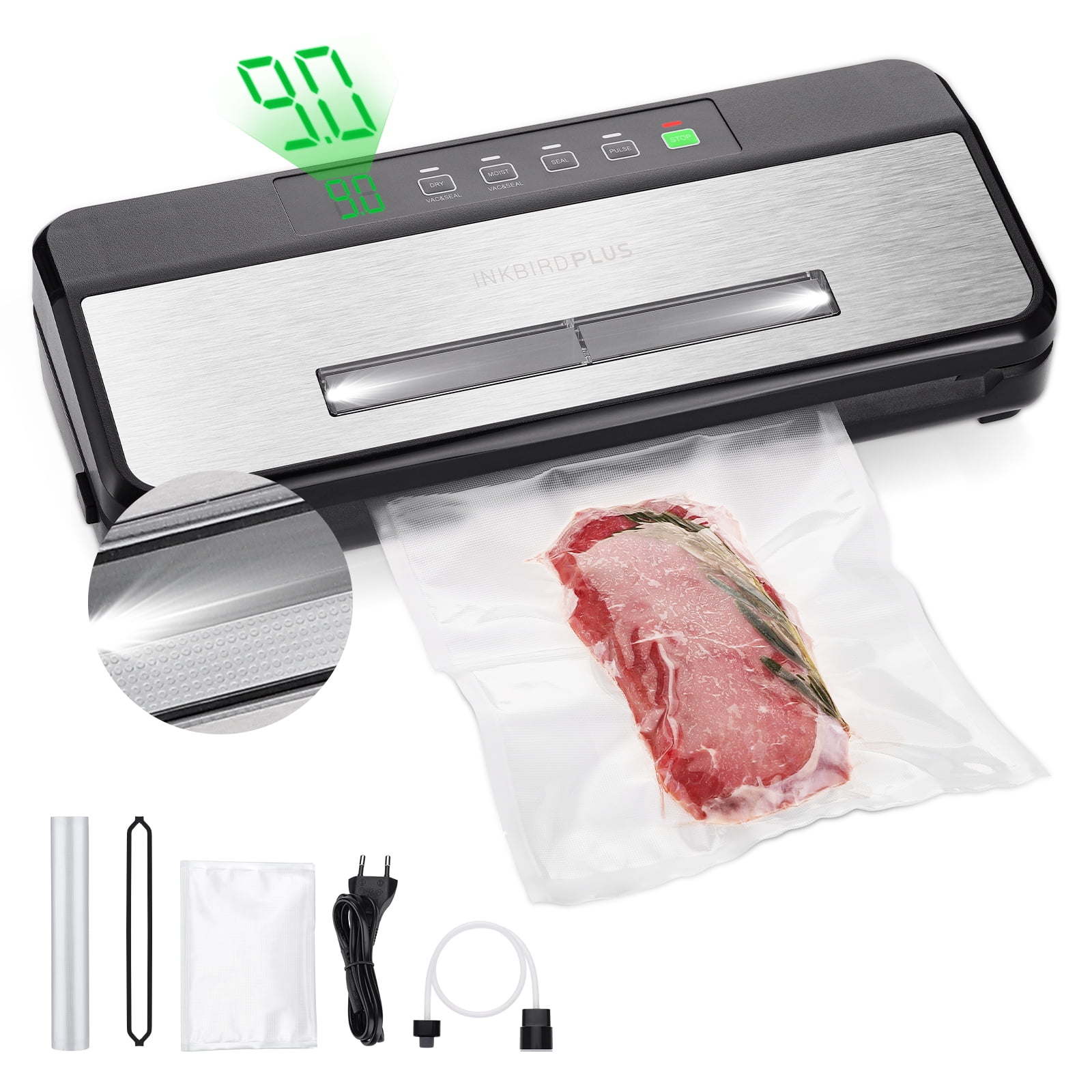 Inkbird Vacuum Sealer Machine INKVS03, SealingTime Countdown&Viewable