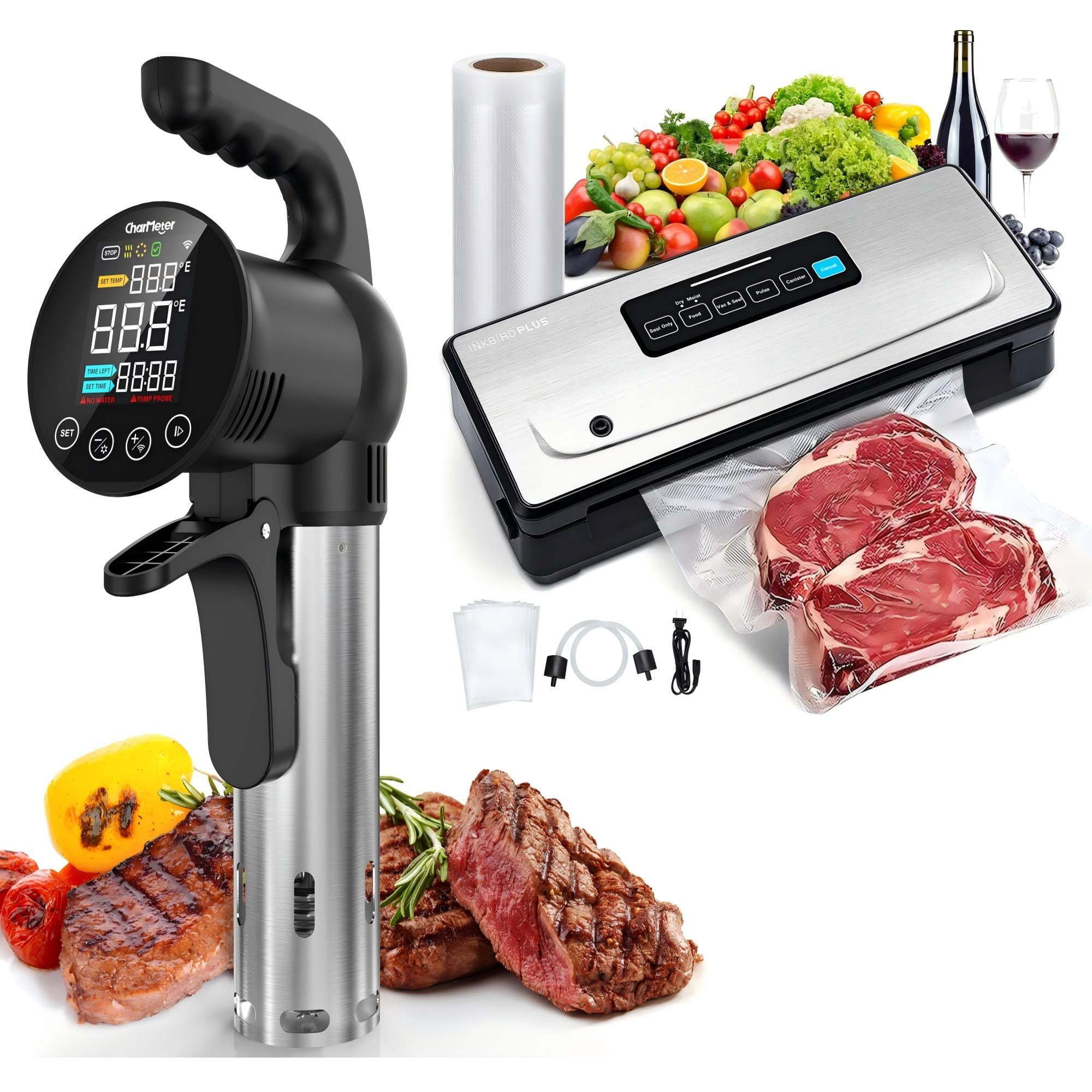 Inkbird Vacuum Sealer Machine & WiFi Sous Vide Precision Cooker Bundle, 7 Modes Food Sealer with Built-in Cutter