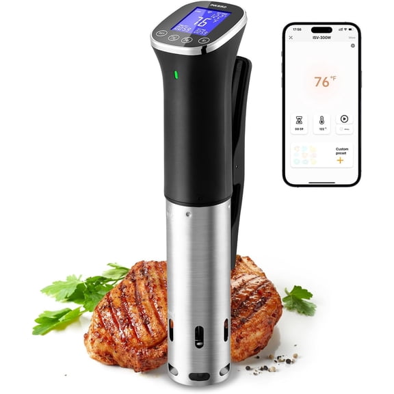 Inkbird WIFI Sous Vide Cooker 1000 Watts Sous-Vide Machine with 14 Preset Recipes, 3D Fast-Heating Thermal Immersion Circulator with Timer