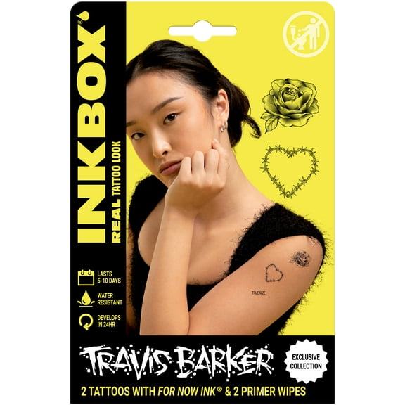 Inkbox Temporary Tattoos, Rose+Barbs, 2 Pack