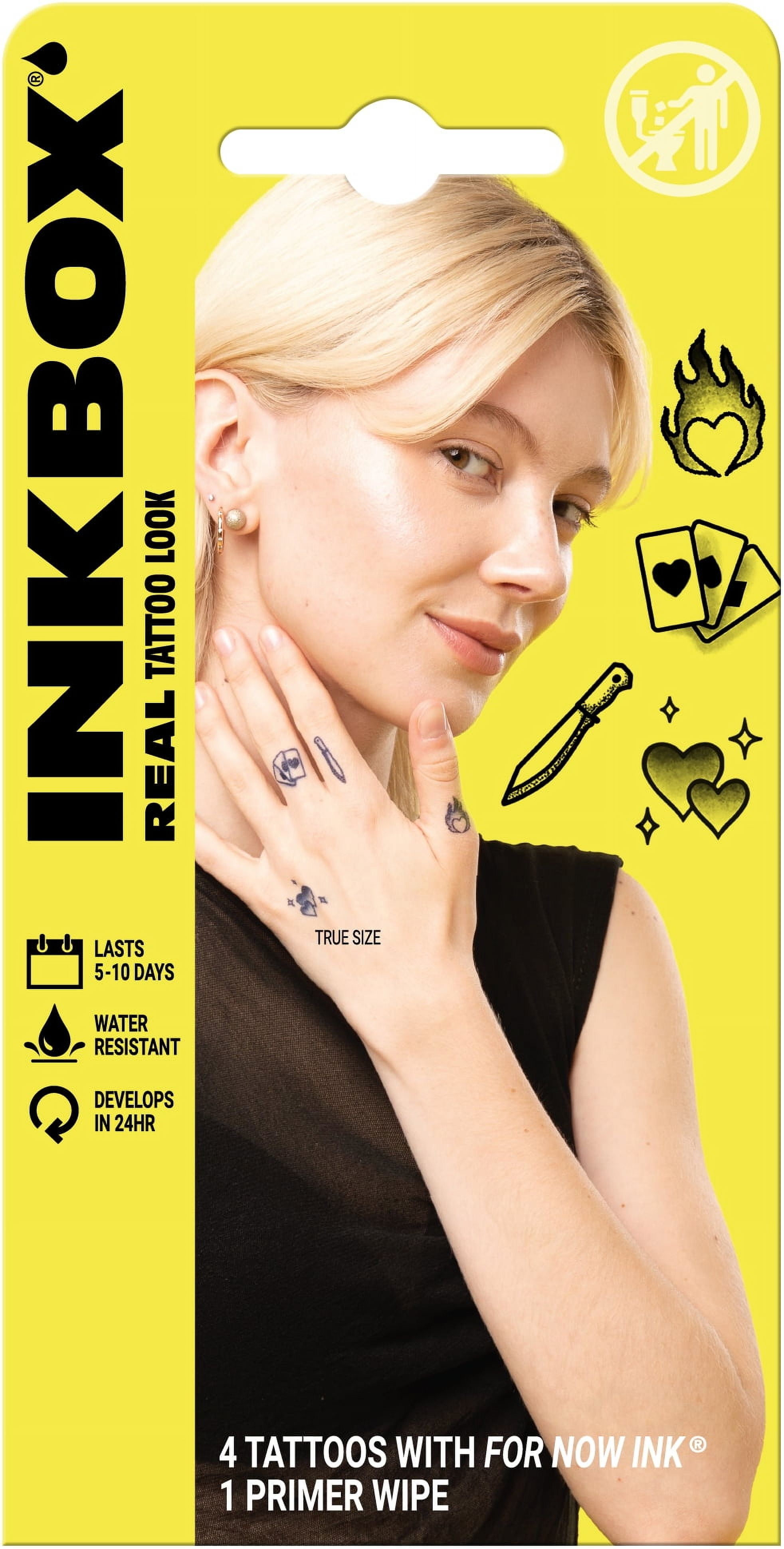Inkbox Temporary Tattoos, Bold Hearts, 4 Pack