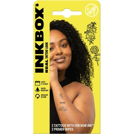 Inkbox Temporary Tattoos,Flowers, 2 Pack