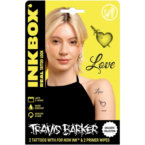 Inkbox Temporary Tattoos, Love+Sword, 2 Pack