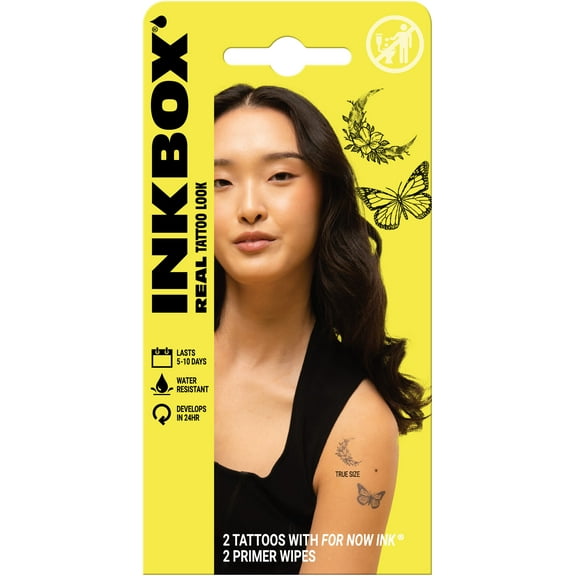 Inkbox Temporary Tattoos, Moonflower Butterfly, 2 Pack
