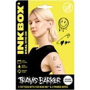 Inkbox Temporary Tattoos, Smiley+Pin, 2 Pack