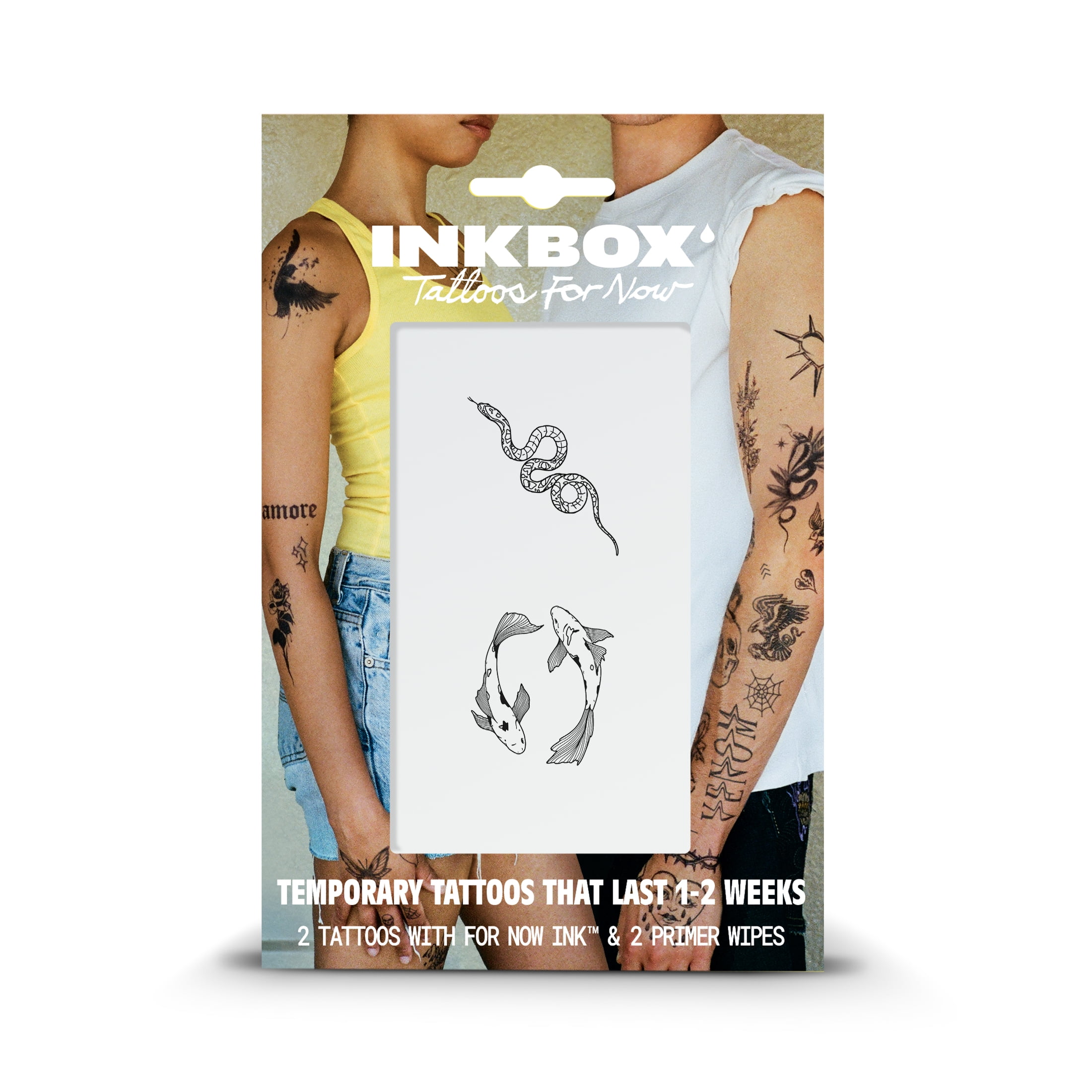 Inkbox Temporary Tattoos Semi-Permanent Tattoo One Premium Easy Long  Lasting Water-Resistant Temp Tattoo with For Now Ink - Lasts 1-2 Weeks  Stego 1 x 1 in