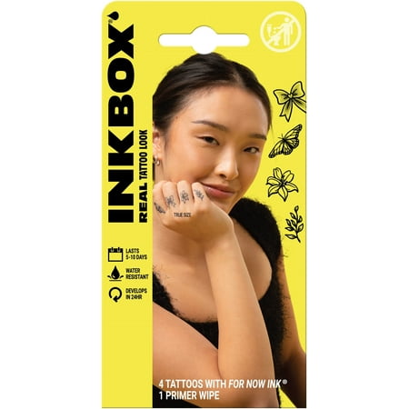 Inkbox Temporary Tattoos, Spring Harmony, 4 Pack