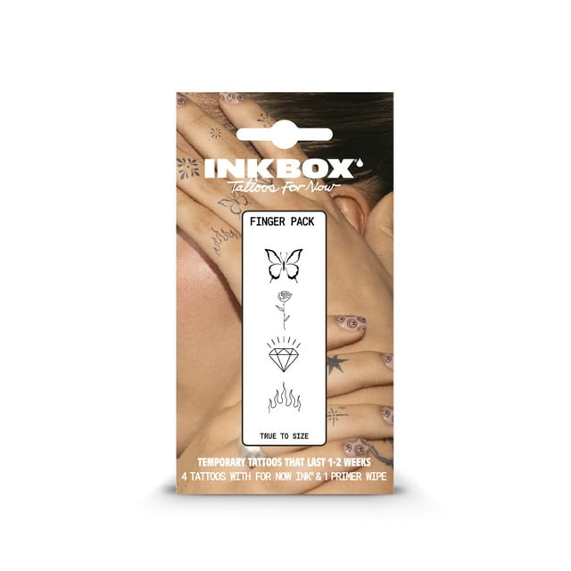 Inkbox Temporary Tattoos, Trendsetter, Water-Resistant, Perfect for Any Occasion, Black, 4 Pack